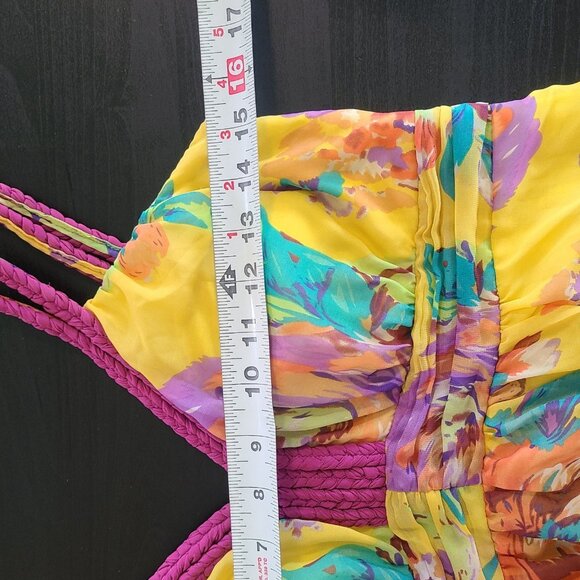 Soft Surroundings Floral Chiffon Maxi Dress Beach Resort Spring Summer S P - Picture 6 of 9